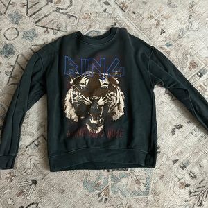 ANINE BING Muse Tiger Sweatshirt Black size small